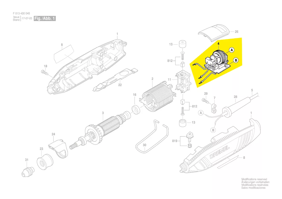 Variateur réf. 1 600 A00 M8P Dremel